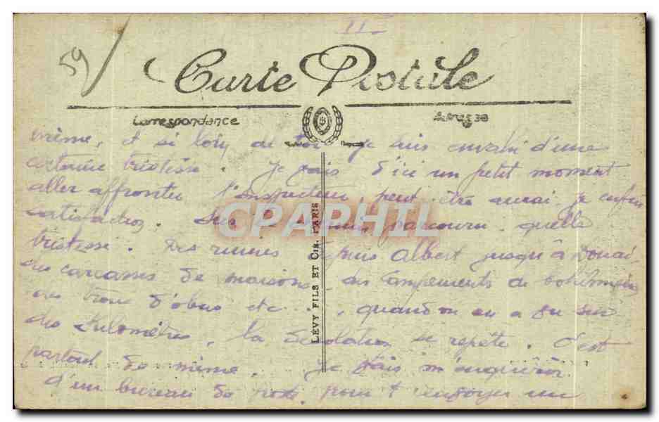CPA Lille apres le Bombardement L Hotel de Ville incendie en 1914 Militaria — Rückseite