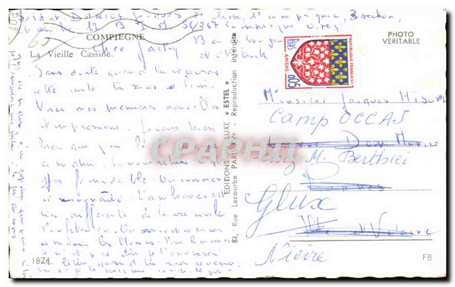 CPA Compiegne La Vieille Cassine Antiquites Au Bon Cafe — Rückseite