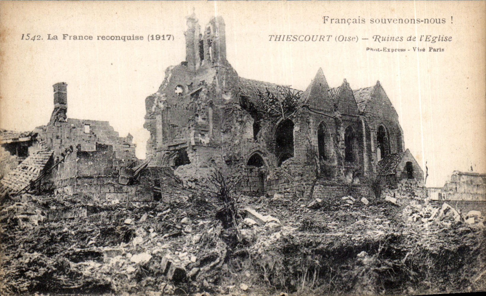 Thiescourt (Oise) — Ruines de l'église — Phot-Express - Visé Paris