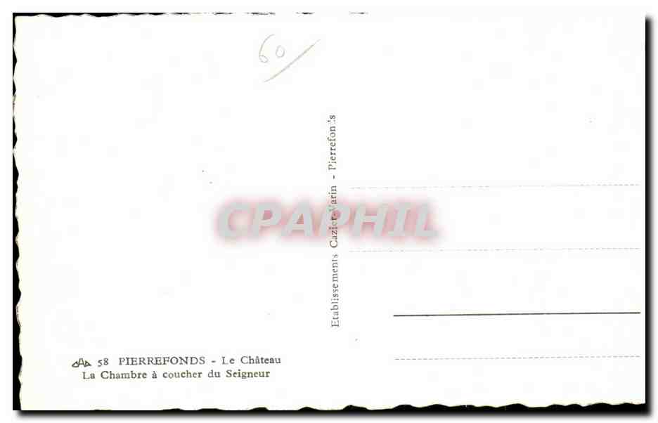 PierreFonds - Le Château — La Chambre à coucher du Seigneur — Établissements Cazier & Arin — Verso