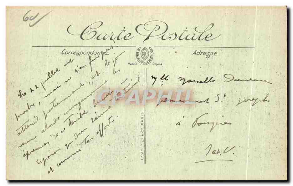 CPA Beauvais Lycee Felix Faure La Terrasse — Rückseite