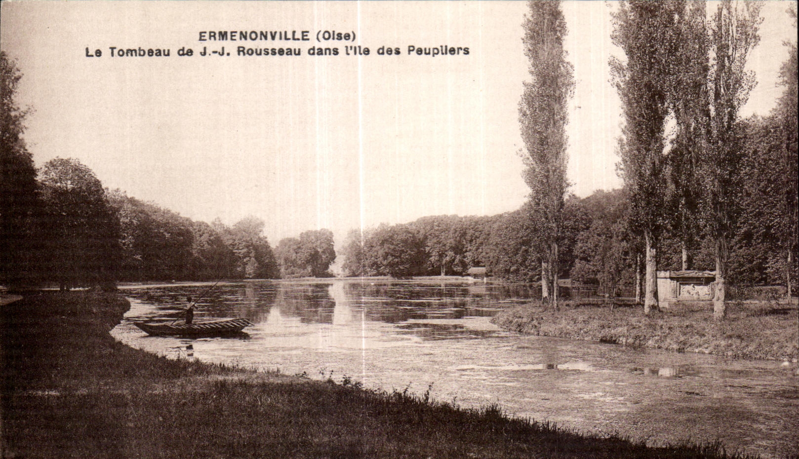 Ermenonville (Oise) — The Tomb of J.-J. Rousseau in the Island of Poplars — Cliché L. Hœst, Paris