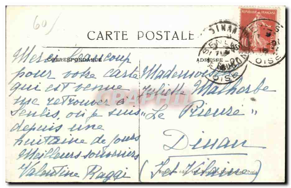 Senlis — Guerre Septembre 1914 — Gare intérieure et Gare nouvelle — Reverso