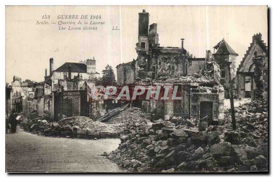 Seulles — Quartier de la Licorne — dévastations de la Guerre de 1914