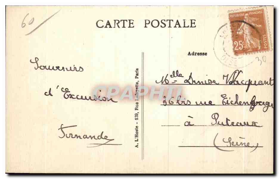 CPA Ermenonville La mer de sable — Rückseite