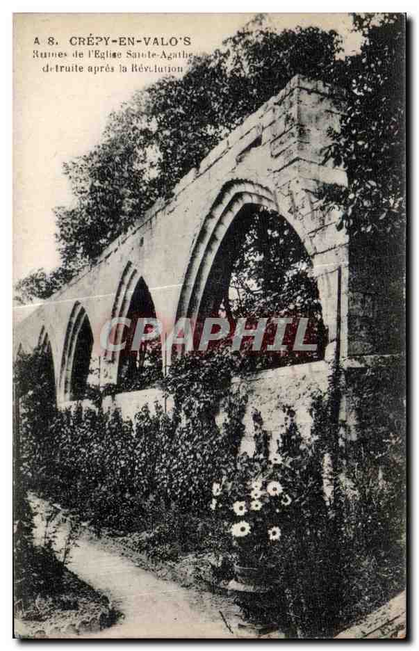 Crépy-en-Valois — Ruines de l'église Sainte-Agathe après la Révolution — A.8