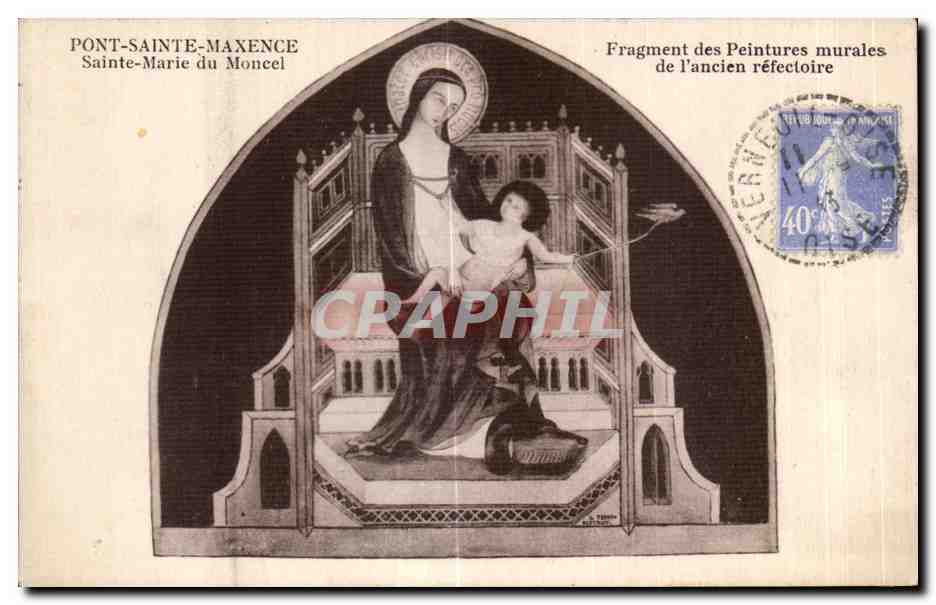 Pont-Sainte-Maxence — Sainte-Marie du Moncel — Fragment des peintures murales de l'ancien réfectoire
