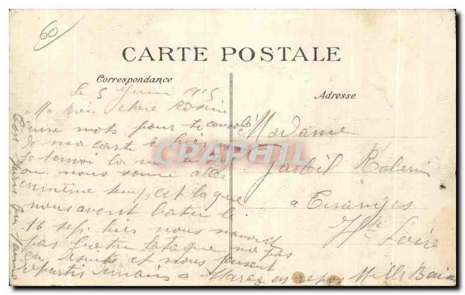 Elincourt-Sainte-Marguerite — Ruines du Prieuré après le bombardement — 16 Septembre 1914 — Verso