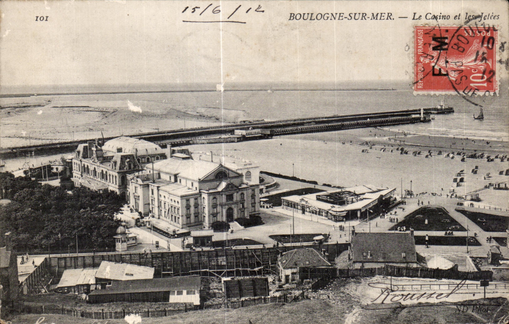 Boulogne-sur-Mer — Le Casino et les Jetées — ND Phot, n°101