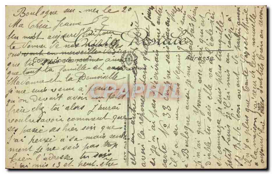 Boulogne-sur-Mer — « La Malle » en Mer — LL. — Verso