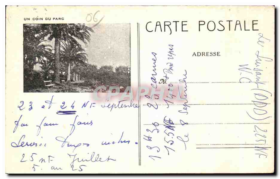 Les Cassiflores — Panoramablick auf Meer und Berge — Cannes, Avenue de Grasse — Rückseite