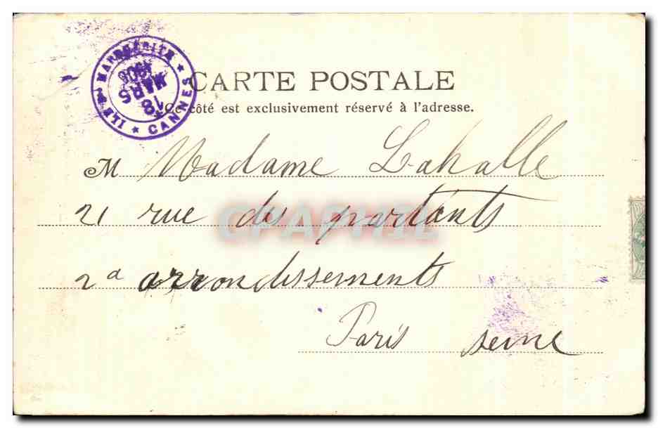 CPA Cannes Ste Marguerite Monument du Souvenir Francais — Rückseite