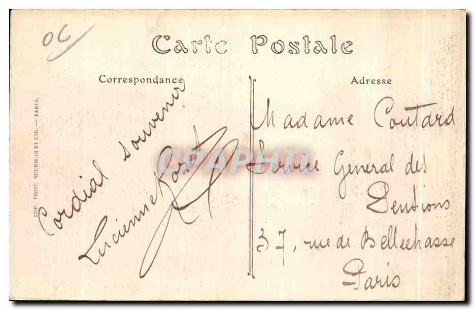 CPA Cannes (Alpes Maritimes) Le Mont Chevalier et les Mouettes sur la Plage — Rückseite
