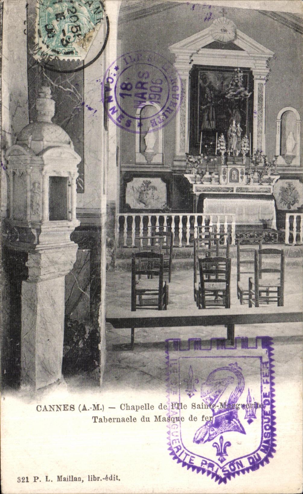 CPA Cannes Chapelle de I Ile Saint Tabernacle du Masque de fer