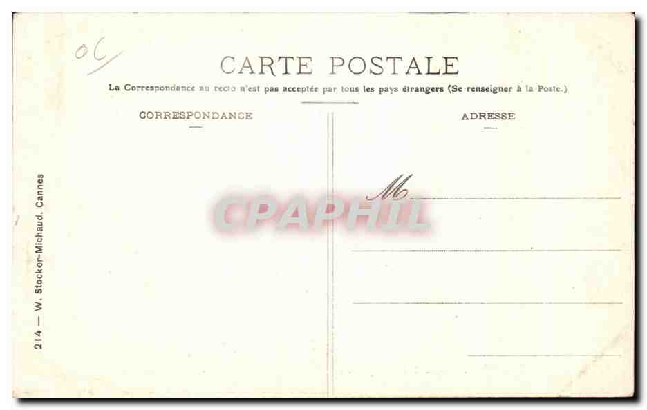 CPA Cannes Port et Suquet Bateaux  — Rückseite
