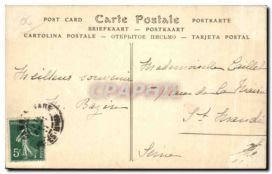CPA Cannes Vue prise de la Route de Grasse — Rückseite