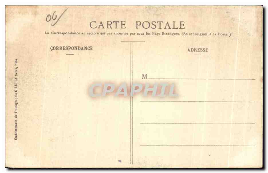 Carter — Souvenir — Édition Giletta, phot., Nice — Verso
