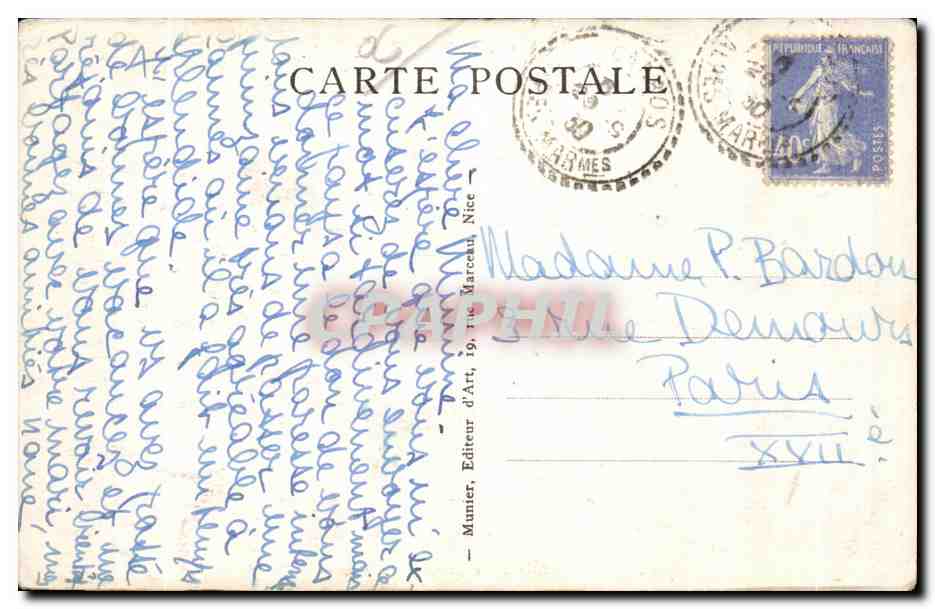 CPA Cannes Sainte Marguerite Le Fort et le Port — Verso