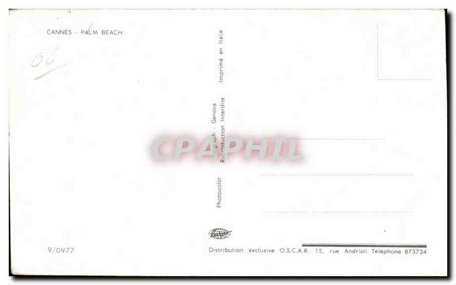 CPA Cannes Palm Beach — Verso