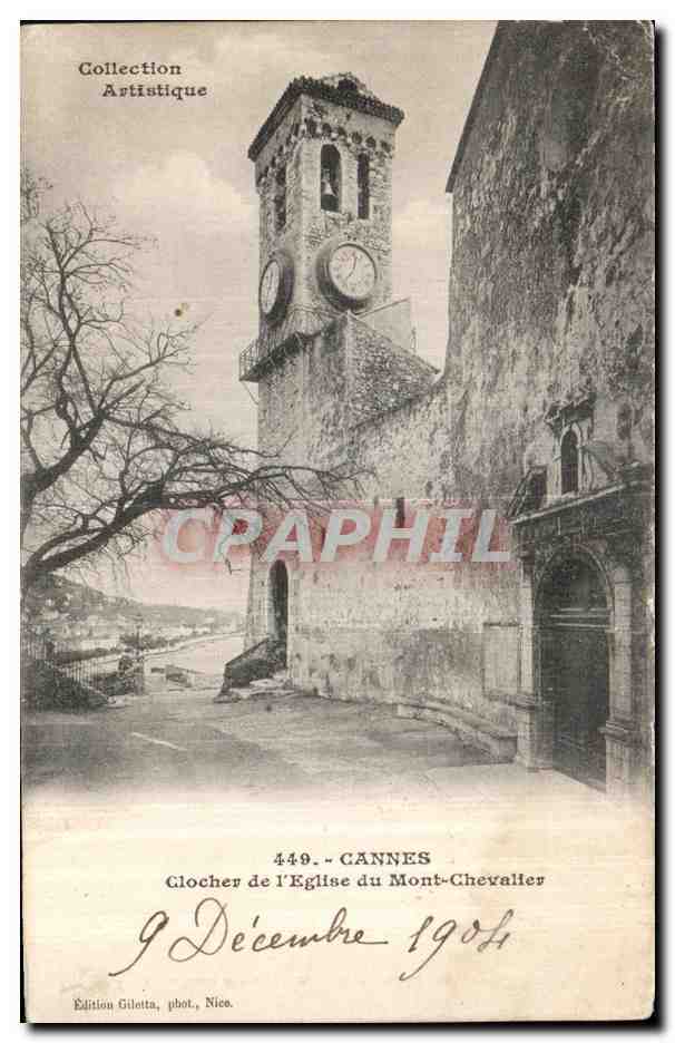 Cannes - Clocher de l'Église du Mont-Chevalier — Édition Gilelta, Nice, n° 449