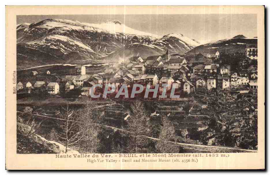 CPA Haute Vallee du Var Beuil et le Mont Monnier High Var Valley Beuil and Monier Mount