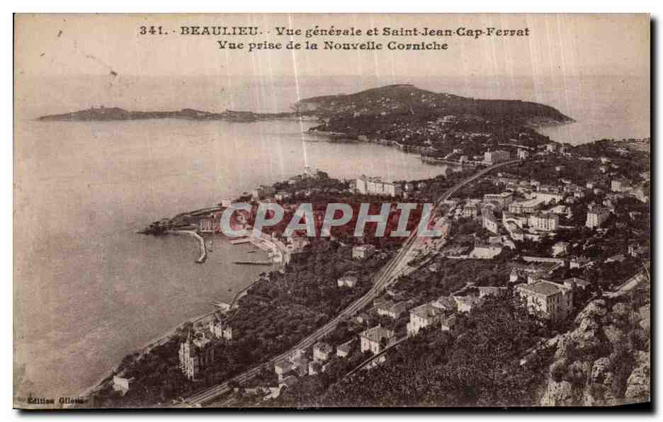 CPA Beaulieu Vue generale et Saint Jean Cap Ferrat Vue Prise de la Nouvelle Corniche