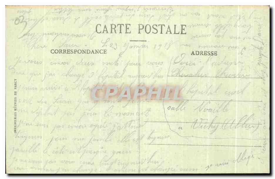 Vichy — Hôpital Civil — Imprimerie Réunies de Nancy — Reverso