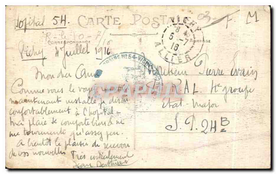 CPA Vichy Le Vieille Tour — Rückseite