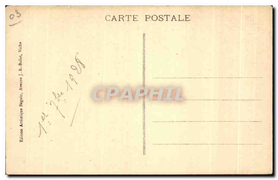 CPA Vichy Allee centrale du Parc du Casino — Verso