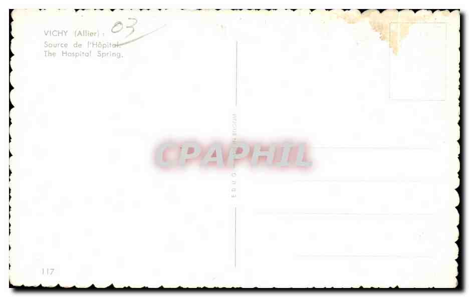 CPA Vichy Source de I Hopital The Hospital Spring — Verso