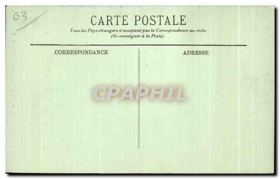 CPA Vichy Entree Principale du Nouvel Etablissement Velo — Back