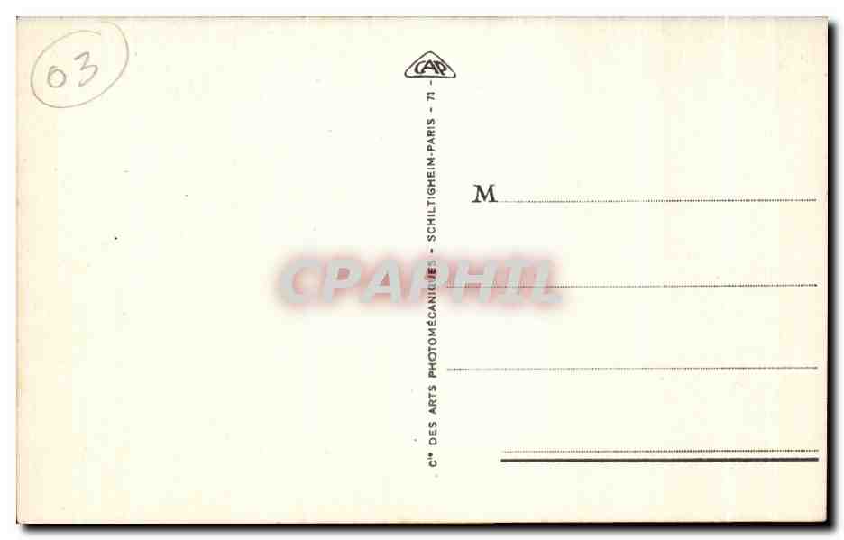 CPA Vichy L Hotel des postes  — Rückseite