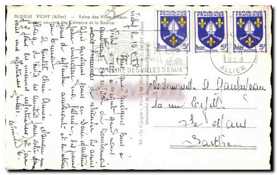 CPA Vichy Reine des Villes d Eaux Ancien  — Verso