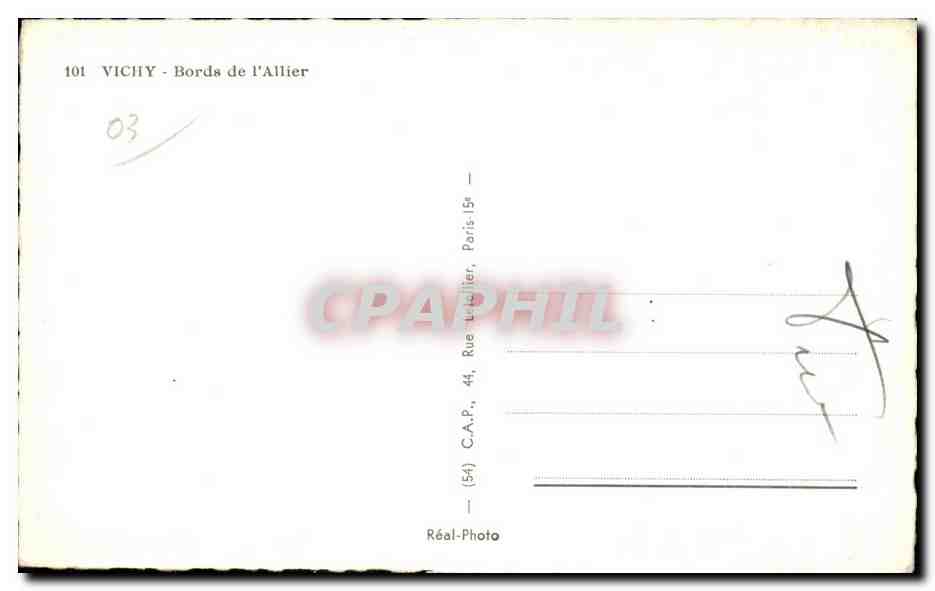 CPA Vichy Bords de I Allier — Verso