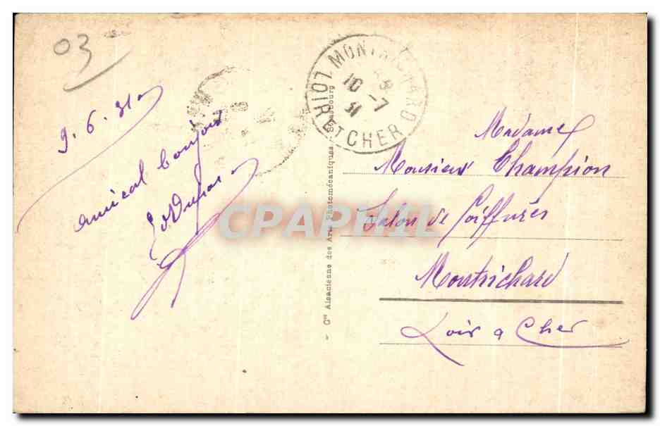 CPA Vichy Le Casino Enfants — Verso