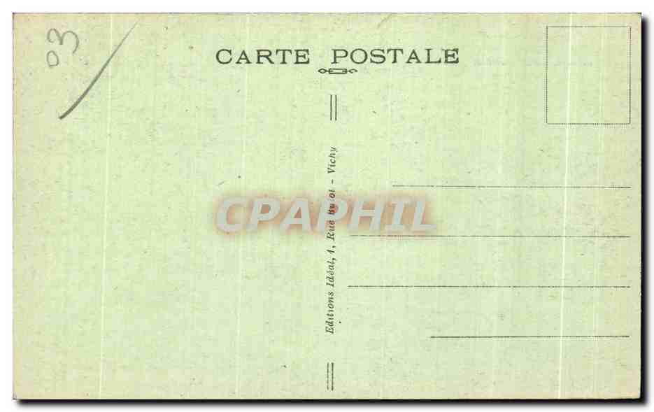 Ébreuil (Allier) — Rives de la Sioule et le Moulin — Éditions Idéal, Vichy — Verso