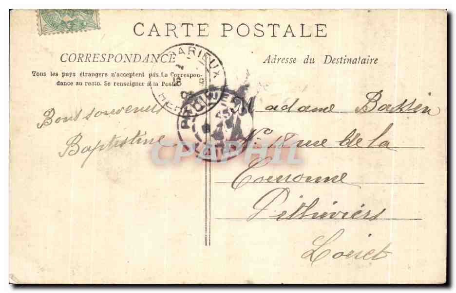 CPA Lamalou le Haut Cascade du Petit Vichy  — Verso