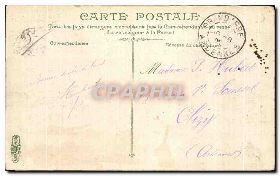Environ de Vichy — Restaurant de l'Ardoisière — Éditeur non identifié, n° de série 32 — Rückseite