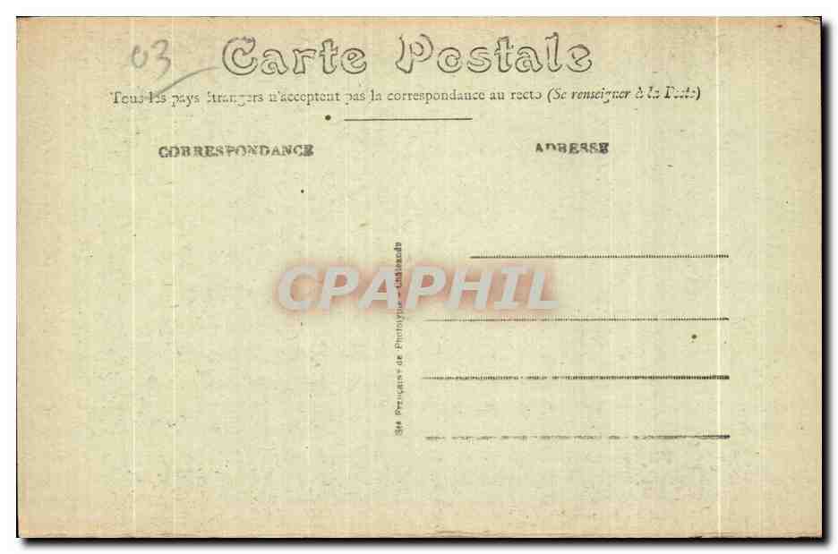 CPA Bellerive Vichy Source Intermittente et Jailllssante  — Verso
