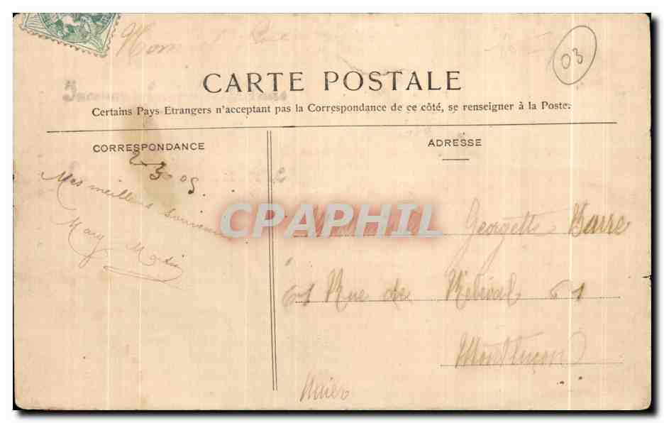 CPA Environs de Montlucon Chateau de Gouttieres — Rückseite