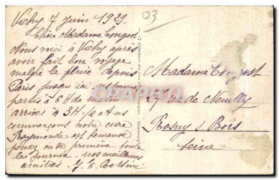 CPA L Ardoisiere Pres Vichy A I Heure du the — Rückseite