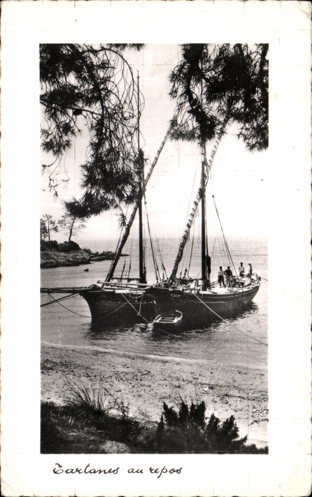 CPA Tartanes au repos Bateau Voilier 