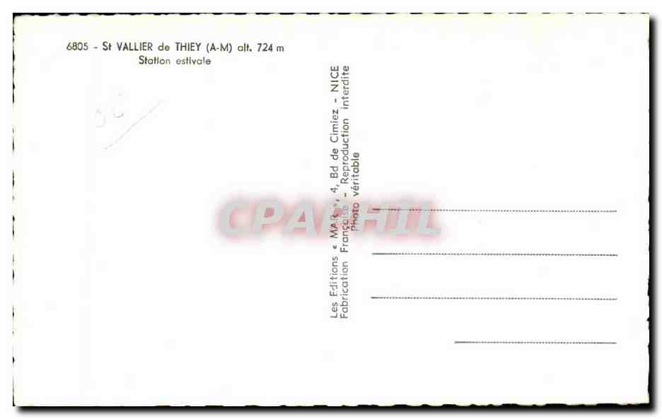 CPSM Souvenir De St Vallier De Thiey — Verso