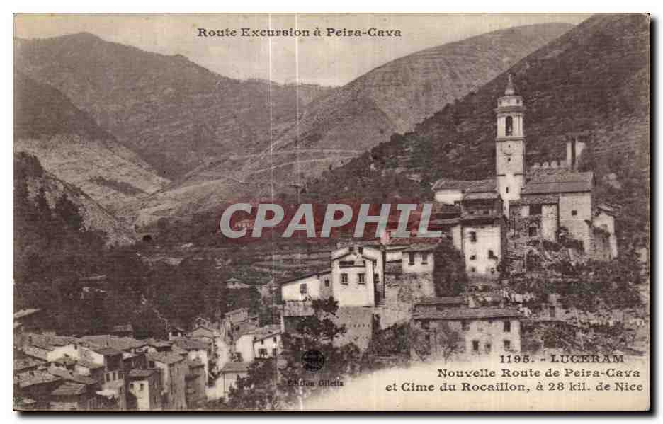 CPA Luceram Nouvelle Route de Peira Cava et Cime du Rocaillon Nice