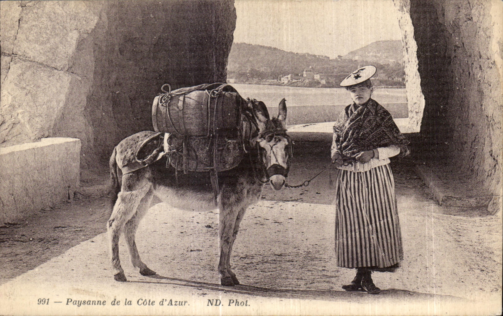 CPA Paysanne de la Cote d Azur Ane Donkey 