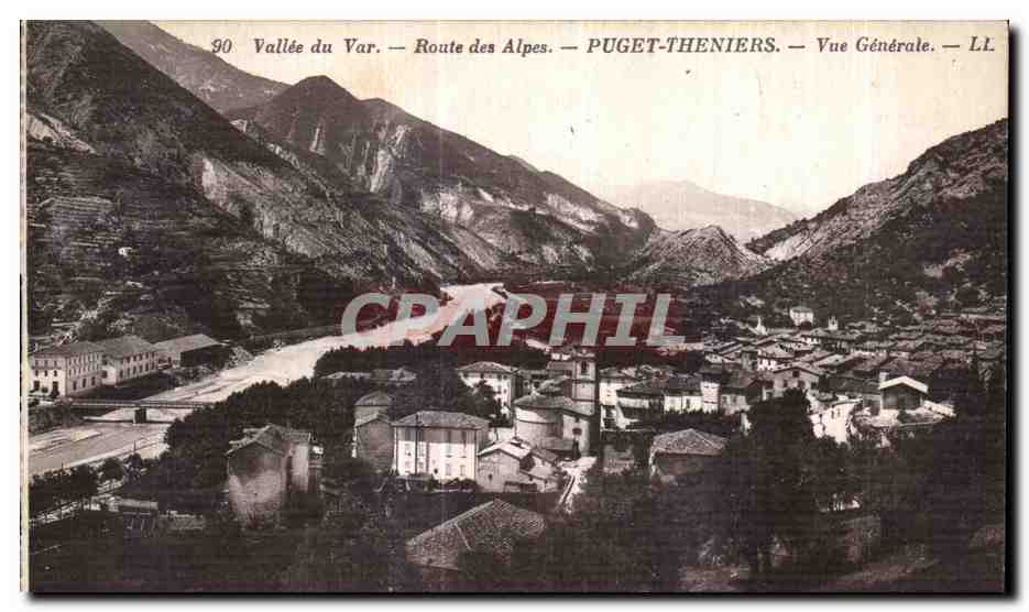 CPA Vallee du Var Route des Alpes Puget Theniers Vue Generale