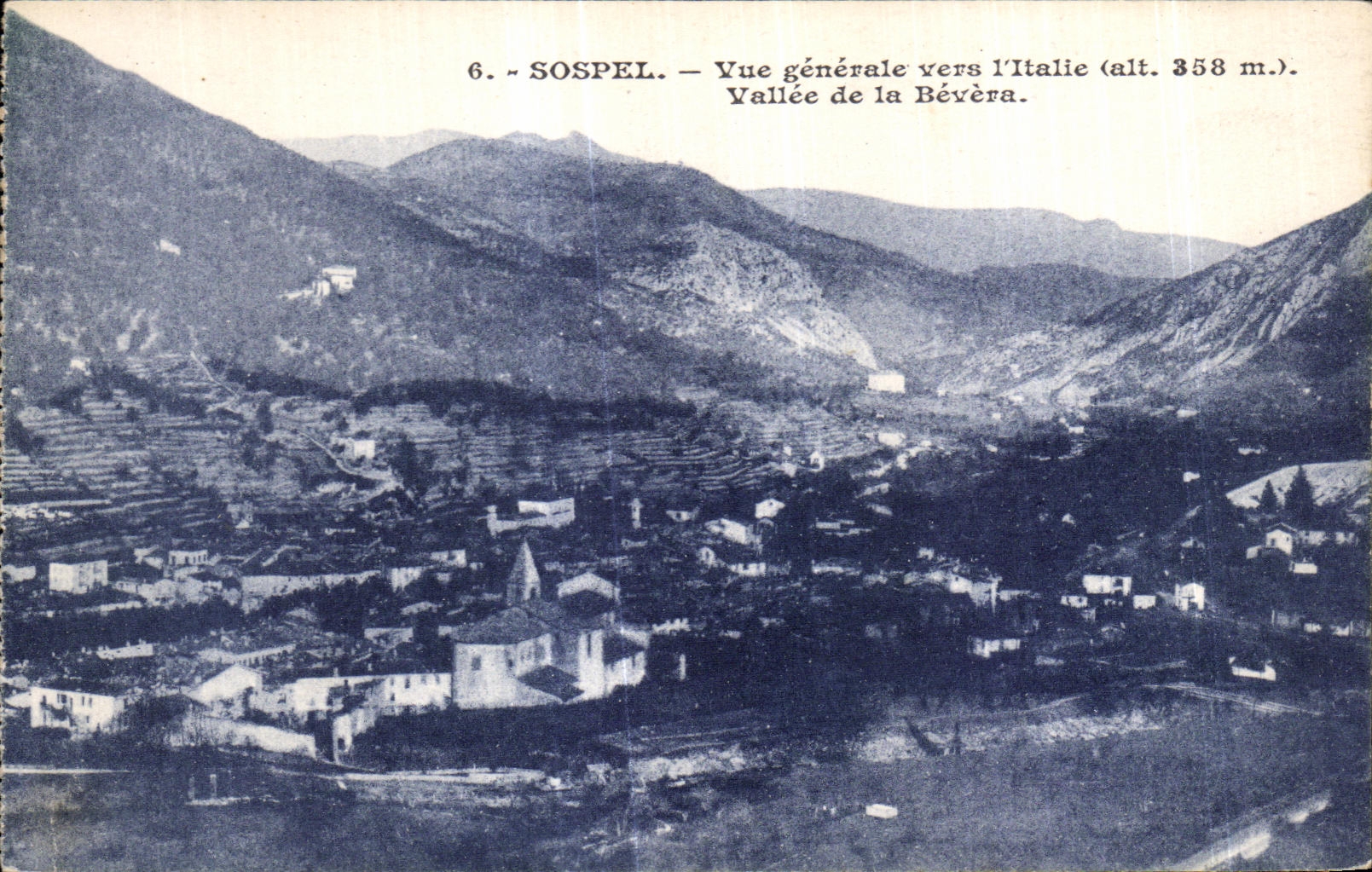 CPA Sospel Vue Generale Vers L italie Vallee de la Bevera