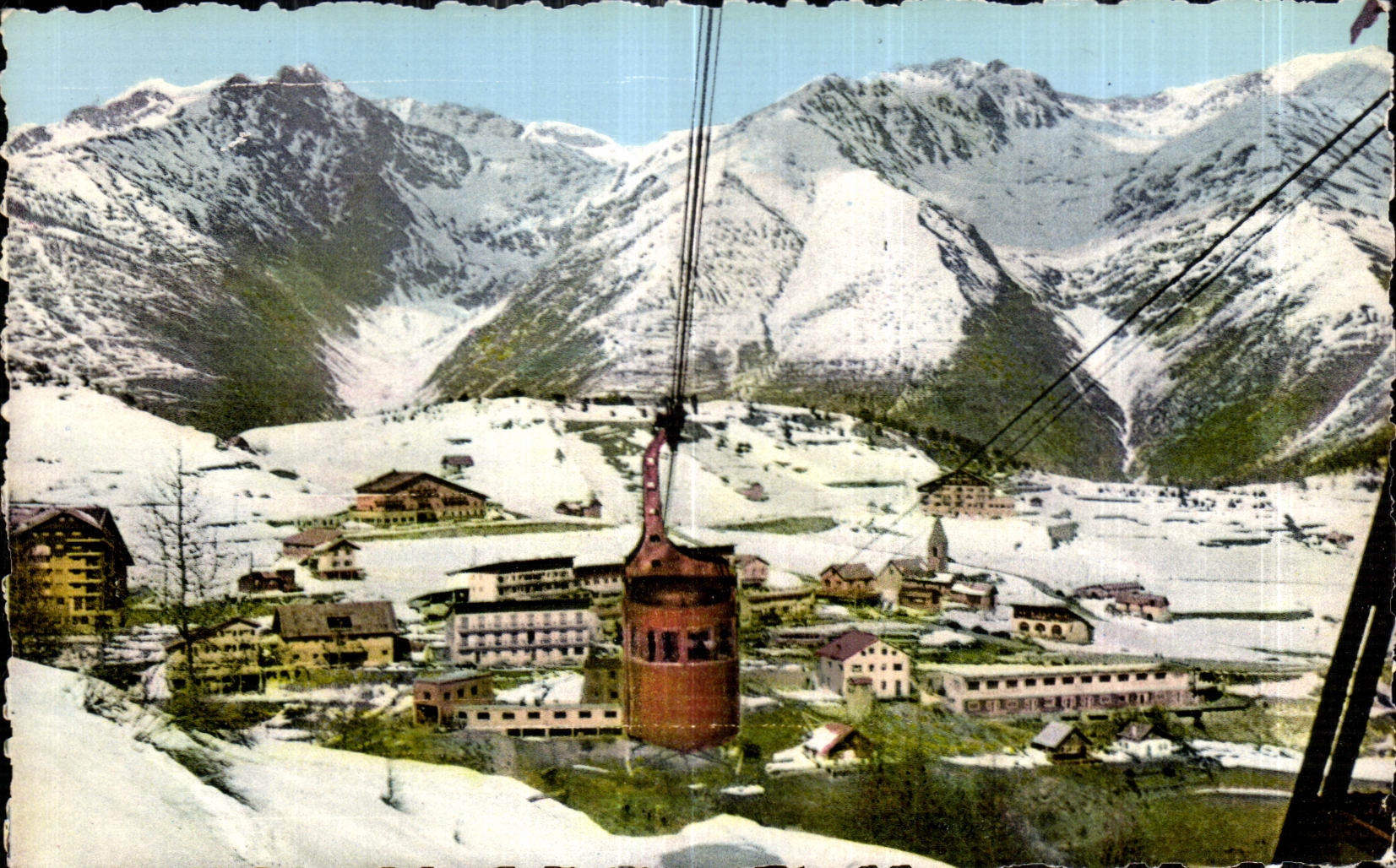 CPA Auron Teleferique De Las Donnas Vue generale de la Station et la benne 