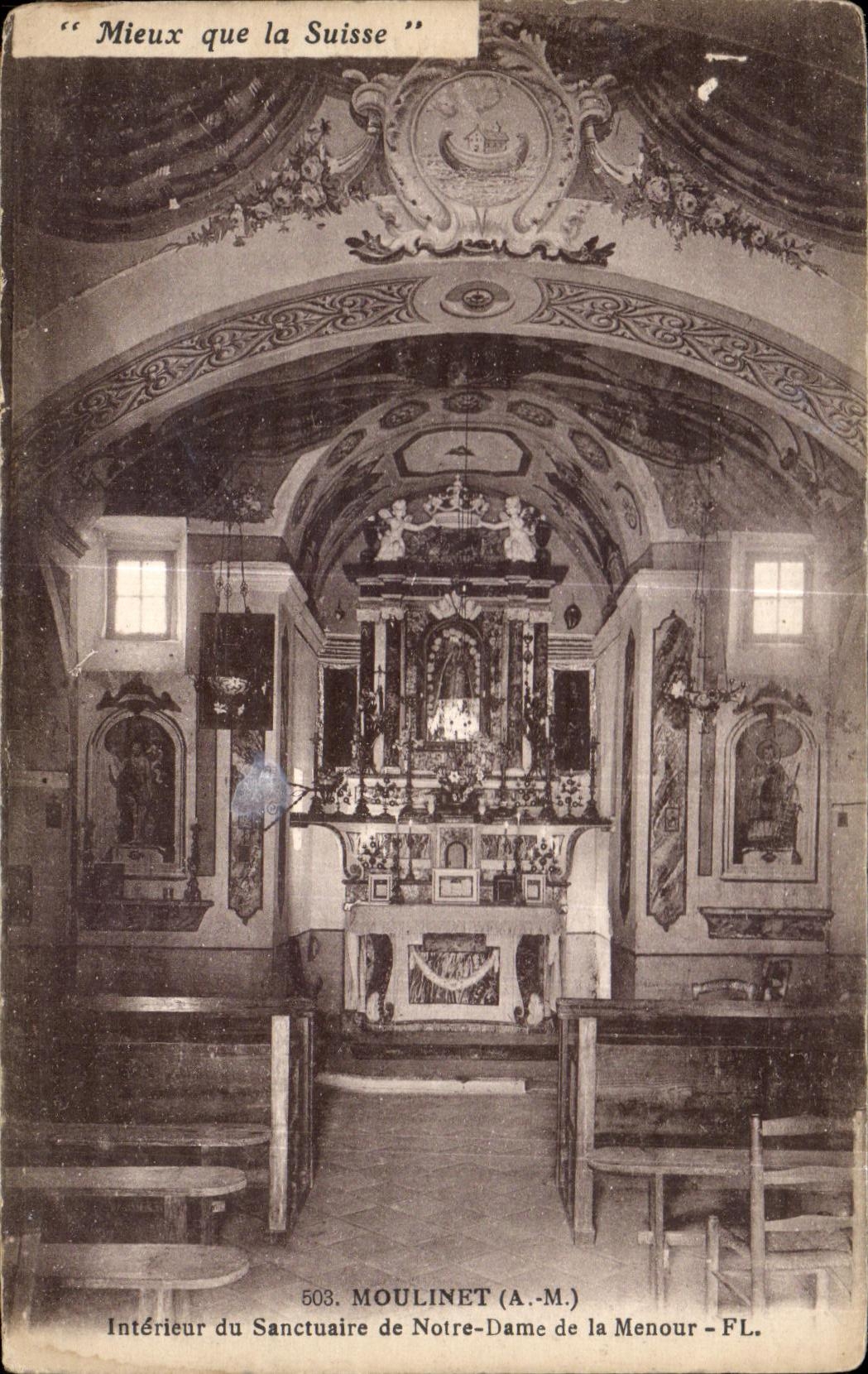 CPA Moulinet Interieur du Sanctuaire de Notre Dame de la Menour