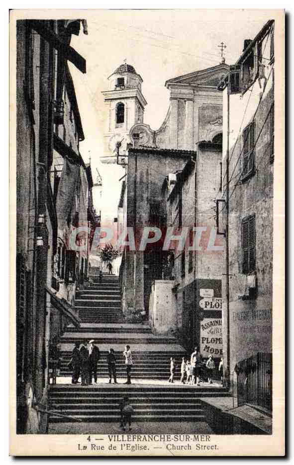 CPA Villefranche Sur Mer Le Rue de L Eglise